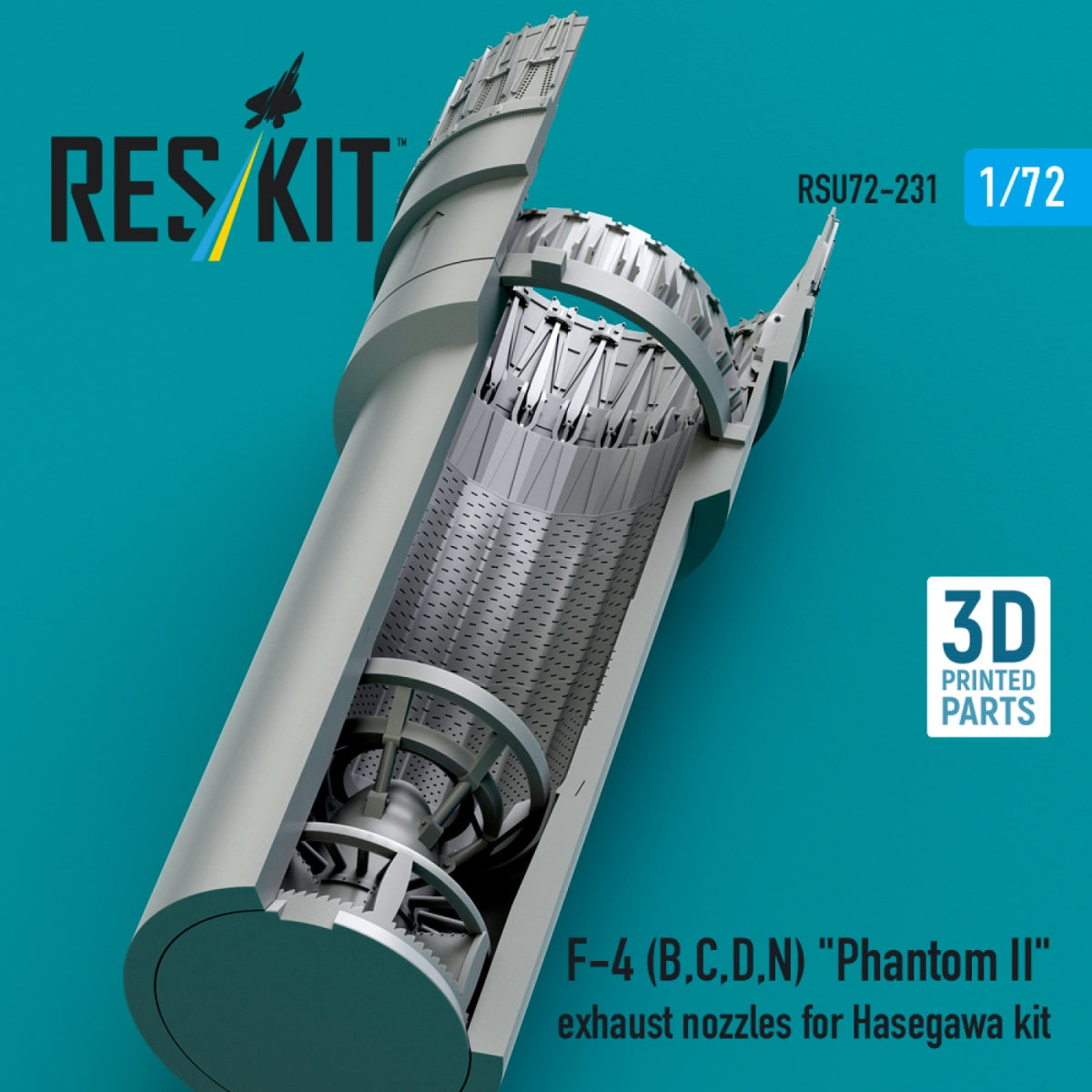 RESKIT RSU72-0231 F-4 (B, C, D, N) « Phantom II » tuyères d&amp;#39;échappement pour maquette Hasegawa (impression 3D) 1/72 – image 3