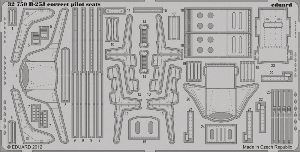 Eduard 32750 B-25J correct pilot seats HK MODELS 1/32