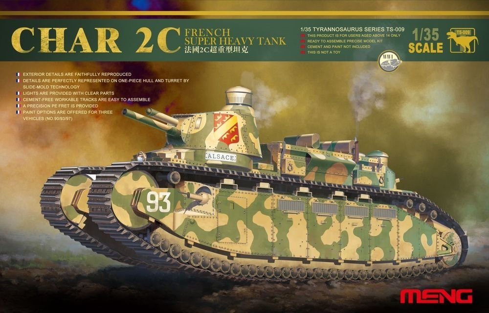 Meng Model TS-009 Char 2C French Super Heavy Tank 1/35