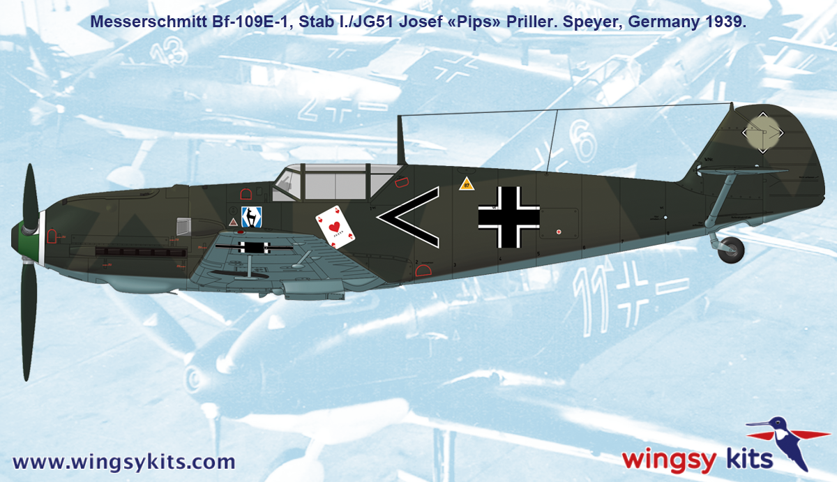 Wingsy Kits D5-07 German WWII Fighter MESSERSCHMITT Bf 109 E-1 1/48 – immagine 13
