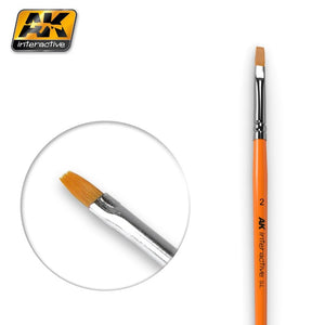 AK Interactive AK609 FLAT BRUSHES 2 SYNTHETIC