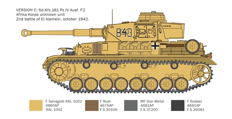 Italeri 6593 Pz.Kpfw.IV F1/F2/G With Afrika Korps Infantry 1/35 – immagine 5