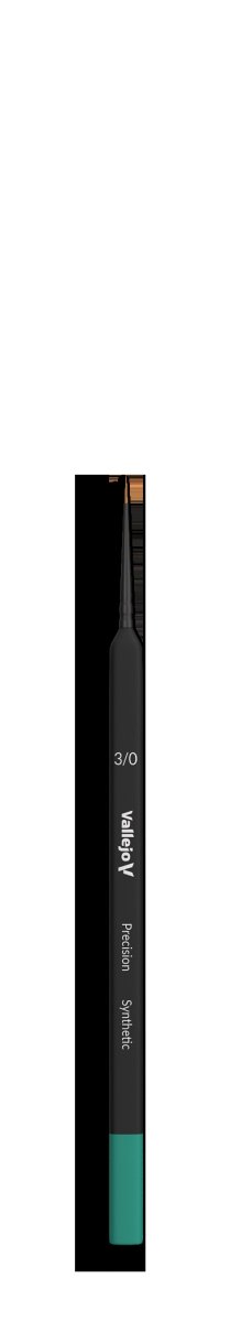 VALLEJO B03030 - Pędzel - Precision - Round Synthetic Brush, Triangular Handle No. 3/0 – imagen 2