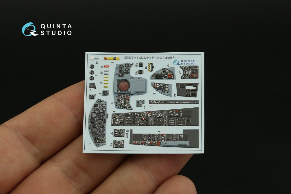 Quinta Studio QDS-32141 F-104G 3D-Printed &amp;amp; coloured Interior on decal paper (Italeri) (small version) 1/32 – zdjęcie 4