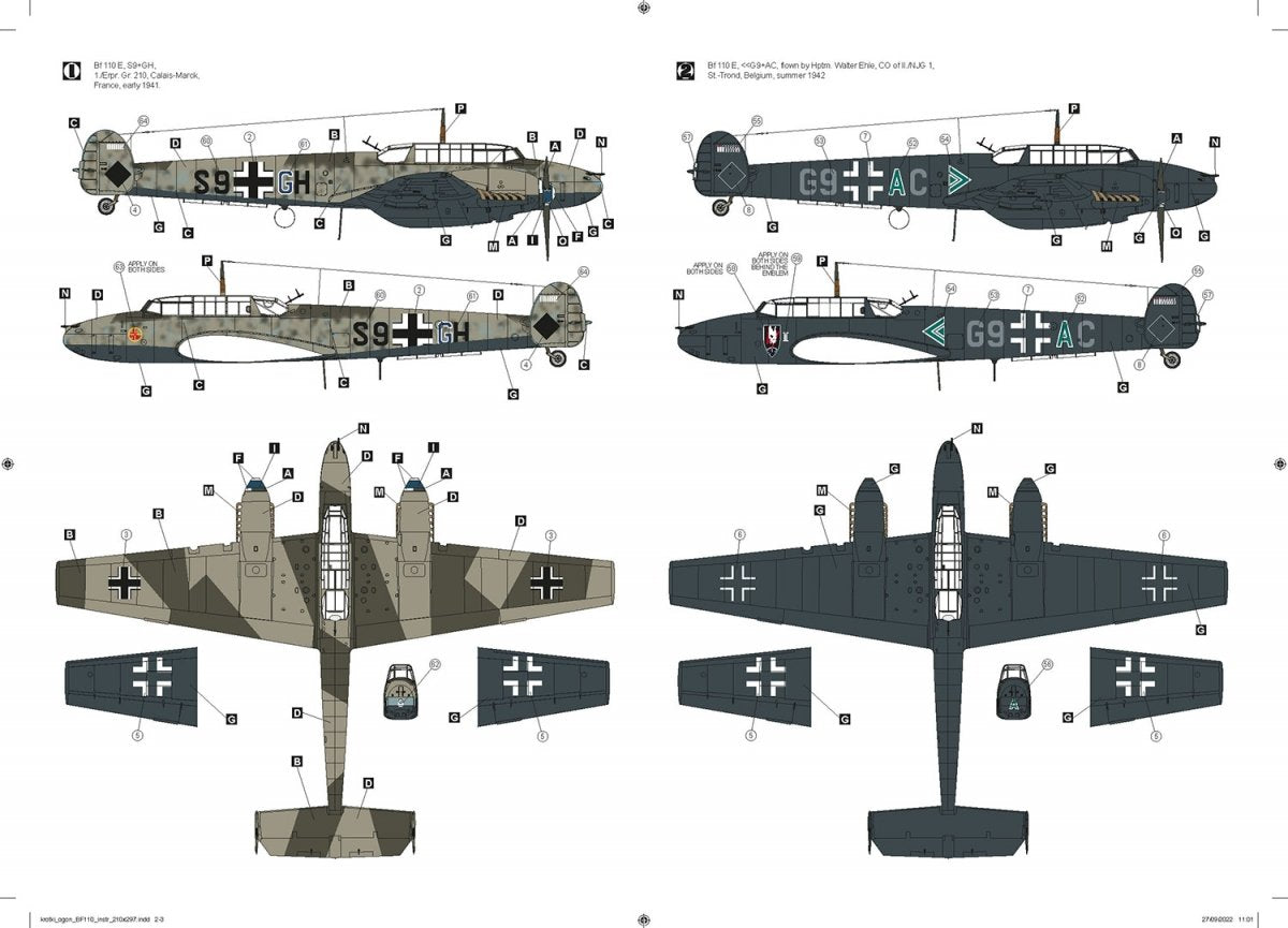 Hobby 2000 32008 Messerschmitt Bf 110 E ( Dragon + Cartograf + Mask ) 1/32 – immagine 5
