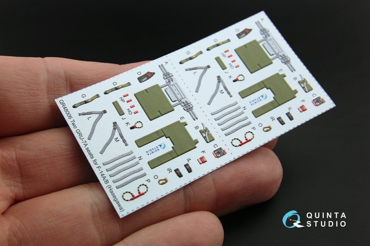 Intérieur imprimé en 3D et coloré sur papier décalcomanie Quinta Studio QD48178 F-14A (pour maquette Hasegawa) 1/48 – image 7