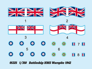 Trumpeter 05325 Battleship HMS Warspite 1942 1/350 – immagine 4