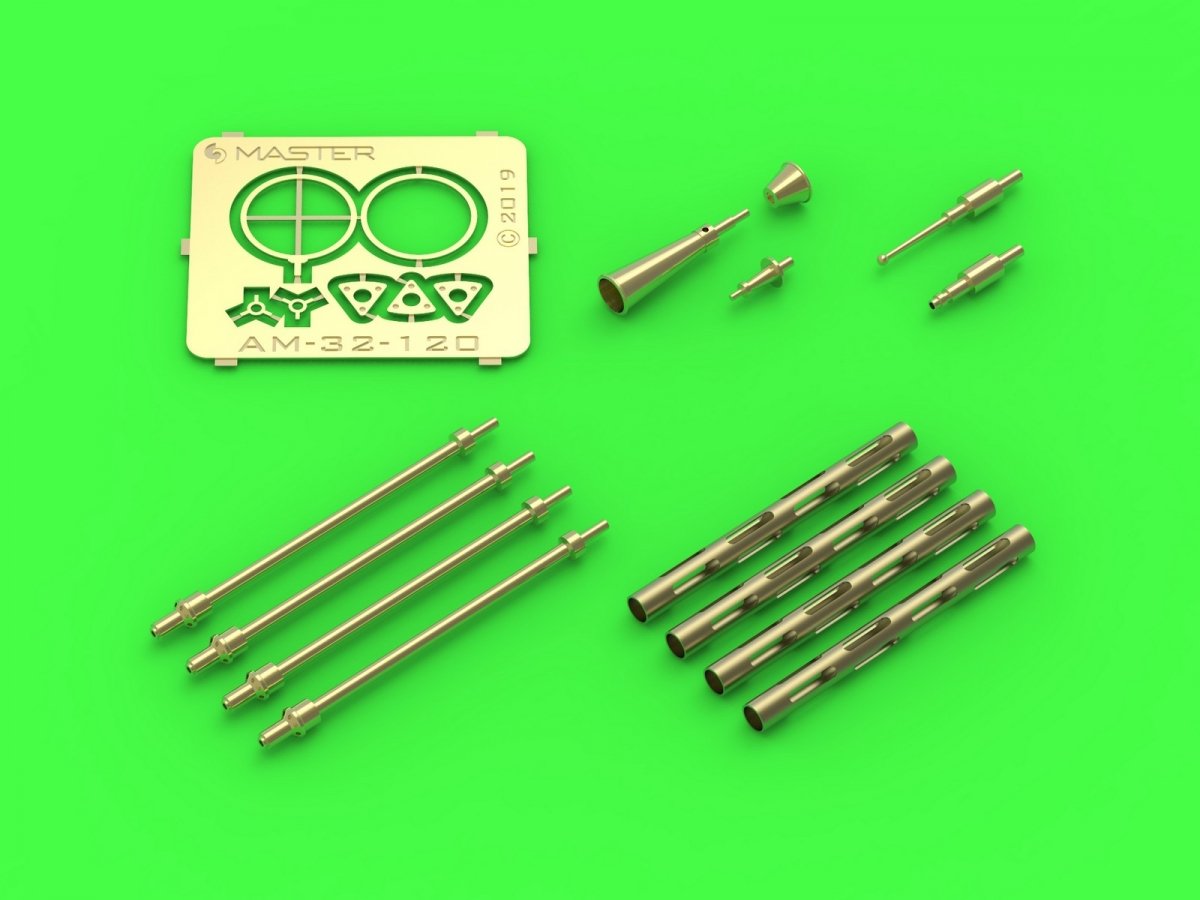 Master AM-32-120 PZL P.11c - kit de détails - canons, organes de visée et tuyère Venturi pour fusil wz. 33 (pour modèle IBG) 1/32 – image 3