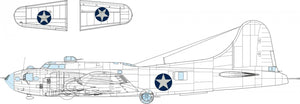 Insigne national américain Eduard EX1053 B-17F arrondi EDUARD 1/48