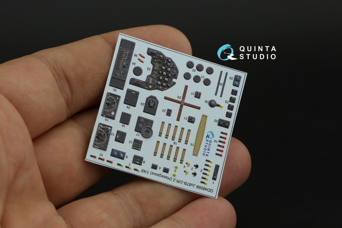 Quinta Studio QD48098 Ju 87B-2/R-2 3D-Printed &amp;amp; coloured Interior on decal paper (Hasegawa) 1/48 – immagine 8