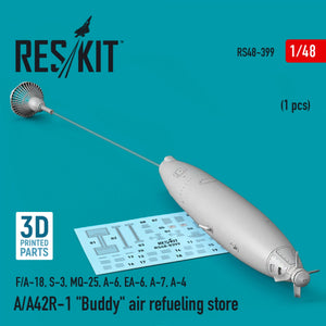 RESKIT RS48-0399 A/A42R-1 &amp;quot;BUDDY&amp;quot; AIR REFUELING STORE (1 PCS) (3D PRINTED) 1/48 – immagine 2