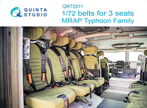 Quinta Studio QR72011 MRAP Typhoon Family belts, for 3 seats, 3D-Printed &amp;amp; coloured on decal paper (all kits) 1/72