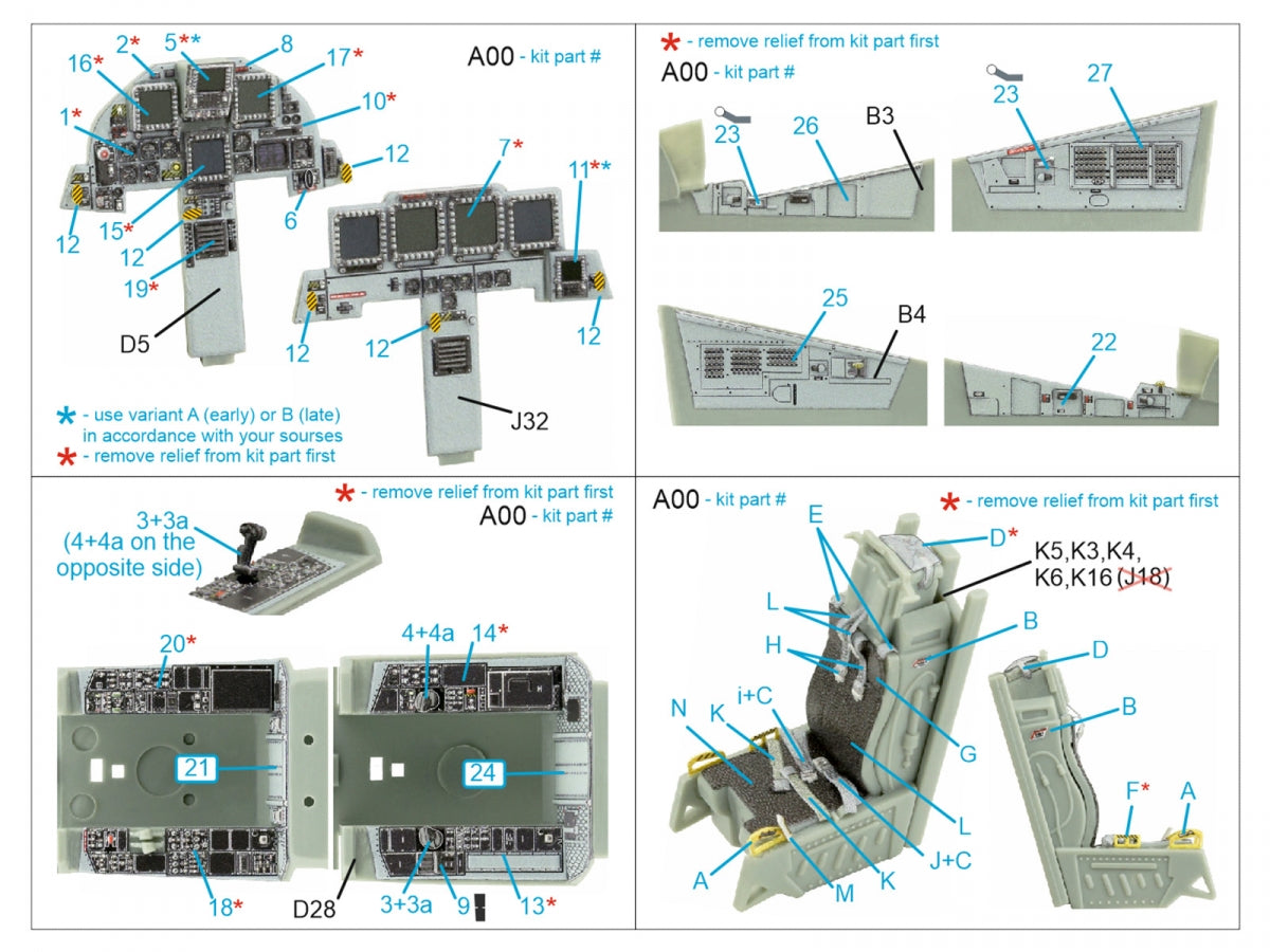 Intérieur coloré imprimé en 3D pour F-15E de Quinta Studio QD48426 (Academy) à l&amp;#39;échelle 1/48 – image 2