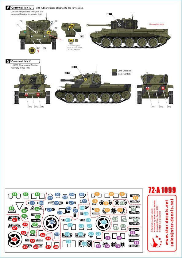 Star Decals 72-A1099 British Cromwell Mk IV / VI From Normandy to Germany. 1/72 – immagine 3