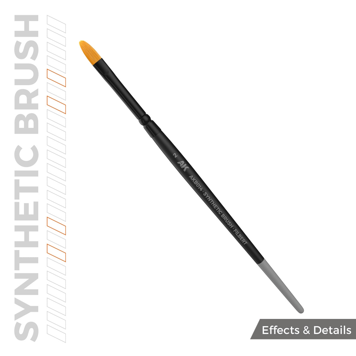 AK Interactive AKB014 AK SYNTHETIC BRUSH – FILBERT 2 – immagine 3