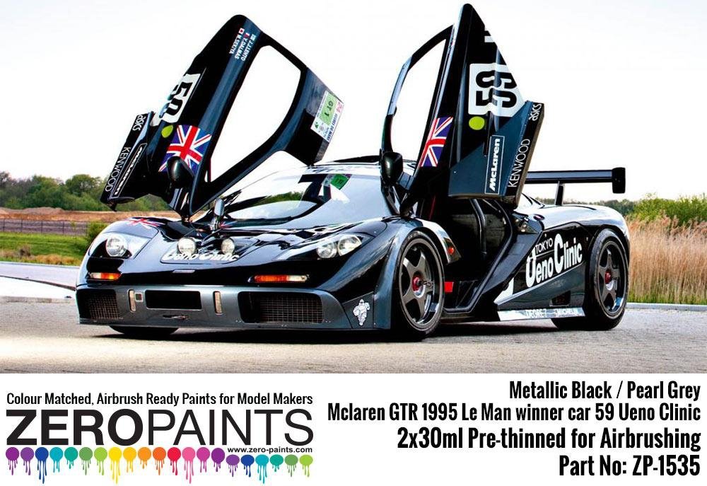 Zero Paints ZP-1535 Mclaren GTR 1995 Le Man Winner Car 59 Ueno Clinic Paint Set 2x30ml – immagine 2
