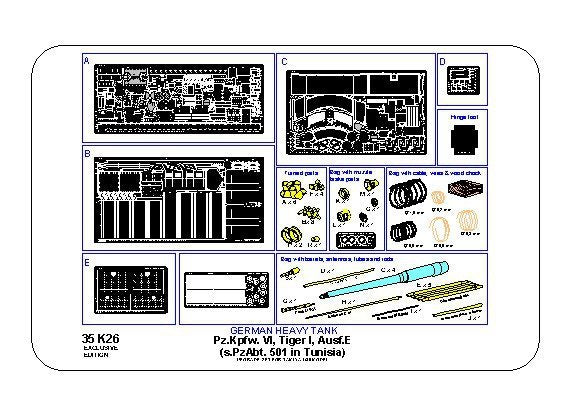 Aber 35K26 Pz.Kpfw. VI Ausf.E ( i.Kfz.181) Tiger I – s.PzAbt. 501 in Tunisia 1/35 – imagen 23