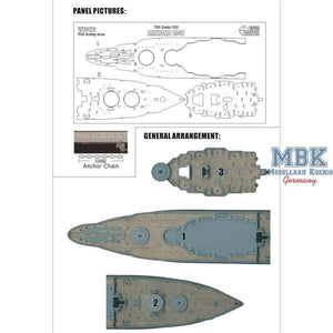 Wood Hunter W70172 Holzdeck pour USS Arizona 1941 (Hobby Boss 83401) 1/700