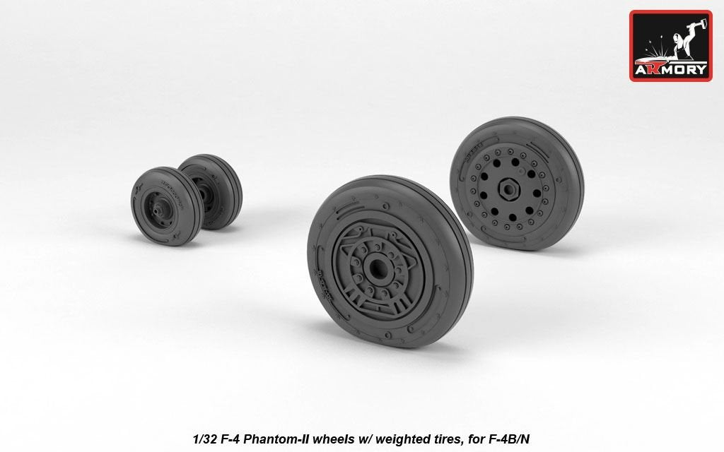 Armory Models AW32306 F-4 Phantom-II wheels w/ weighted tires, early 1/32 – Bild 4