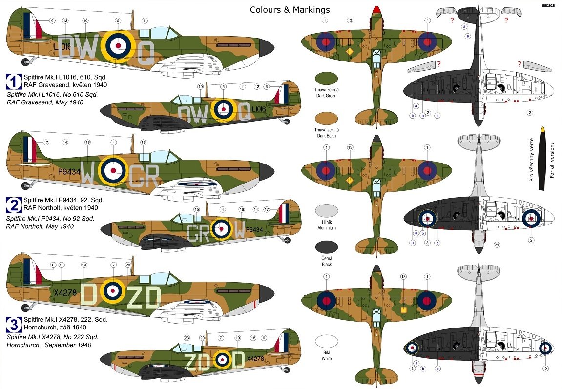 Kovozavody Prostejov KPM0263 Spitfire Mk.Ia „Black &amp;amp; White“ 1/72 – Bild 2
