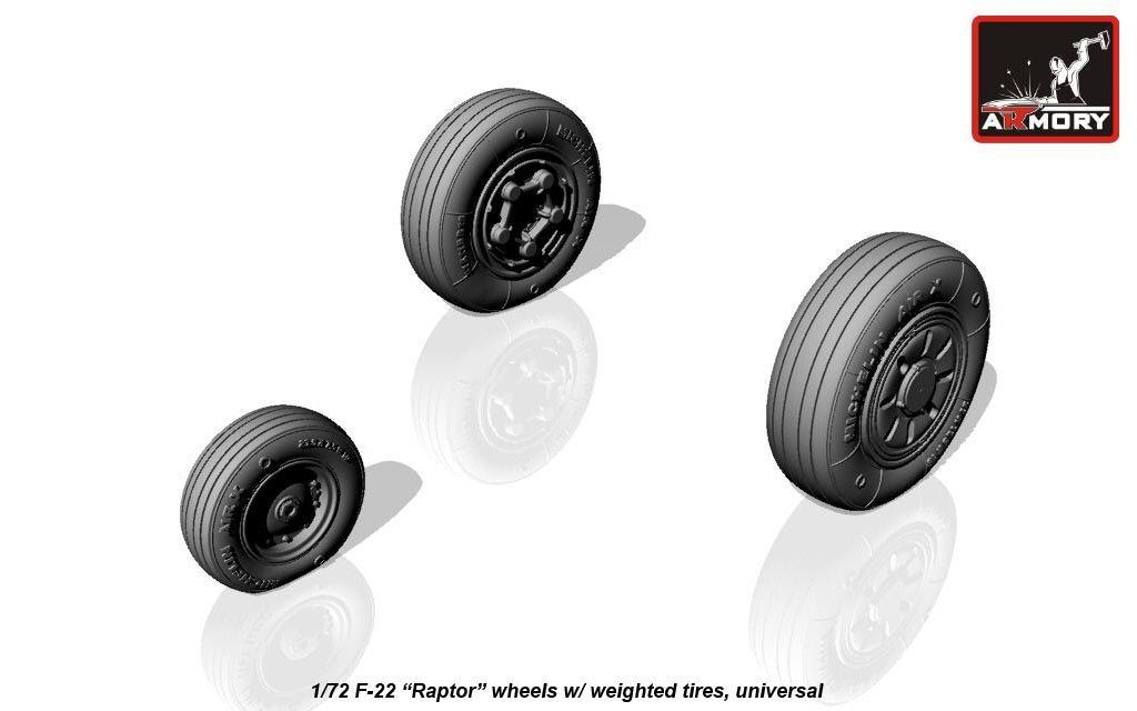 Armory Models AW72315 F-22 Raptor wheels w/ weighted tyres 1/72