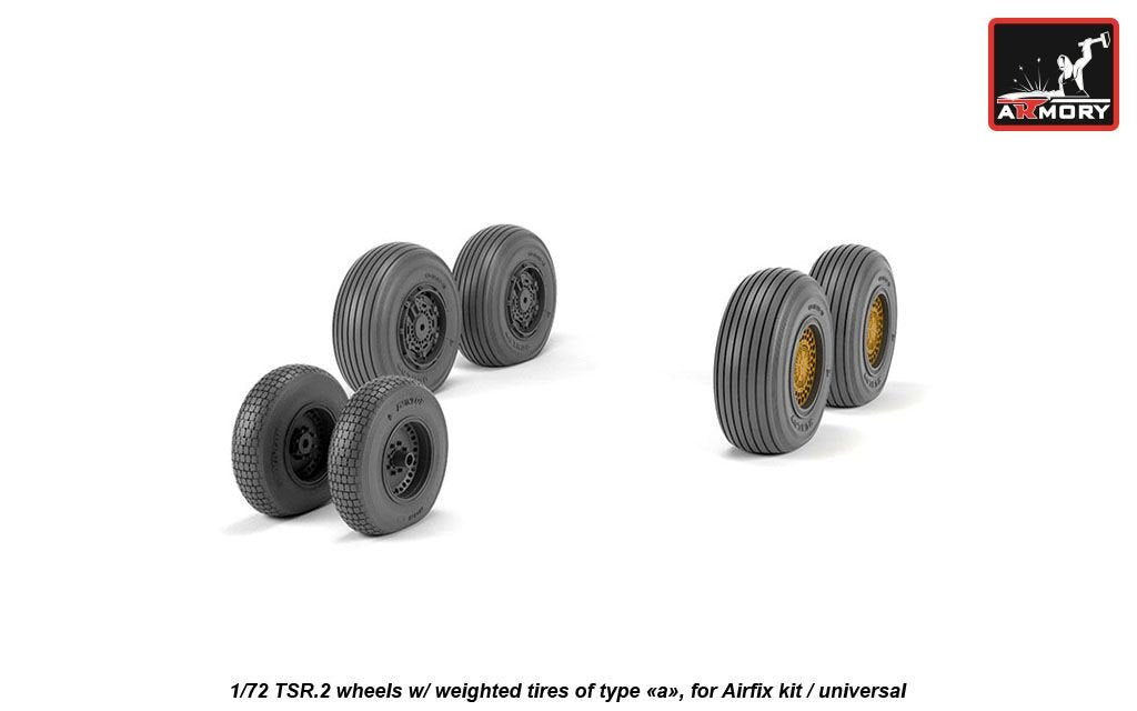 Armory Models AW72414 BAC TSR.2 wheels w/ weighted tires, type “a” (DL) 1/72 – immagine 4