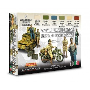 Lifecolor CS14 Acrylic paint set Italian Uniforms Set 1 6x22ml