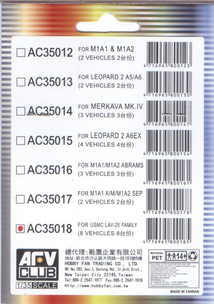 AFV Club AC35018 Sticker for simulating Anti Reflection Coating Lens, USMC LAV-25 Family 1/35 – Bild 2