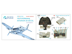 Quinta Studio QDS-32144 P-51D Mustang 3D-Printed &amp;amp; coloured Interior on decal paper (Trumpeter) (Small version) 1/32 – Bild 8