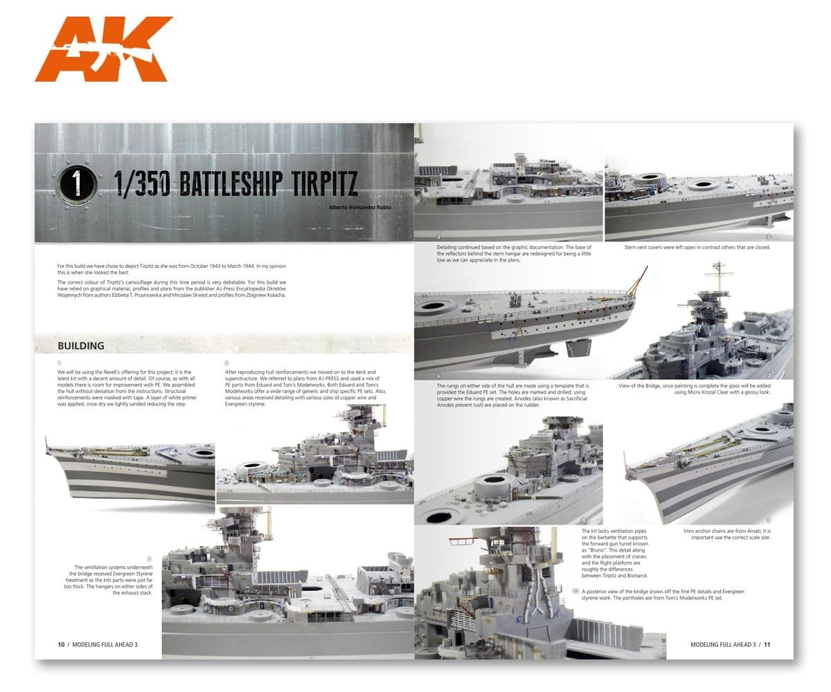 AK Interactive AK249 MODELLING FULL AHEAD 3: BISMARK &amp;amp; TIRPITZ (English) – immagine 3