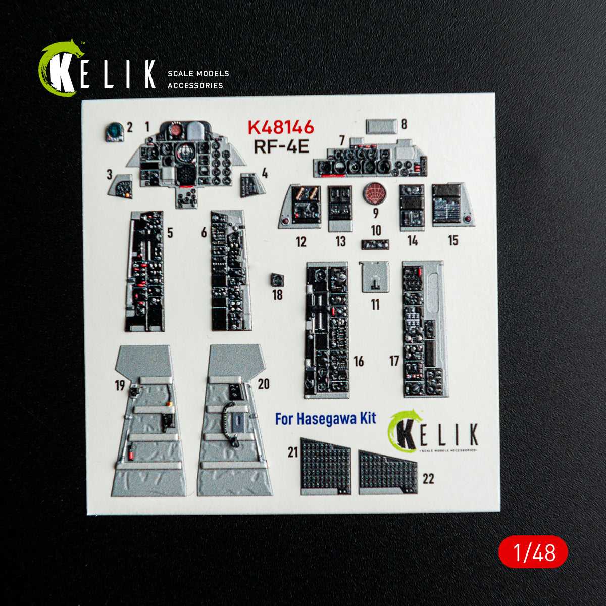 KELIK K48146 RF-4E - interior 3D decals for Hasegawa kit 1/48 – immagine 2