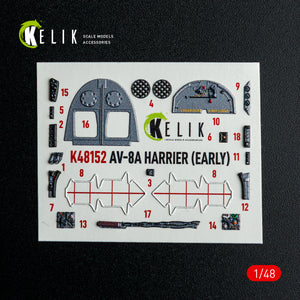 KELIK K48152 AV-8A HARRIER (Early) -interior 3D decals for Kinetic kit 1/48 – immagine 2