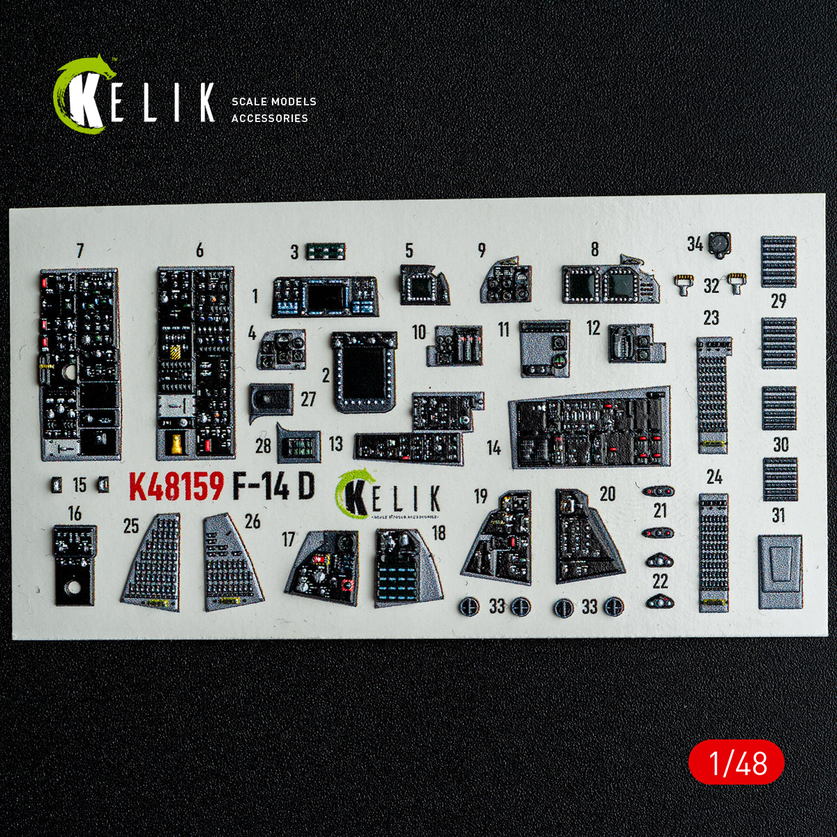 KELIK K48159 F-140 - interior 3D decals for GWH kit 1/48 – image 2