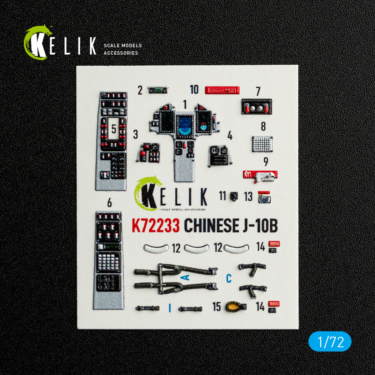 KELIK K72233 Chinese1-10B - interior 3D decals for Trumpeter kit 1/72 – zdjęcie 2