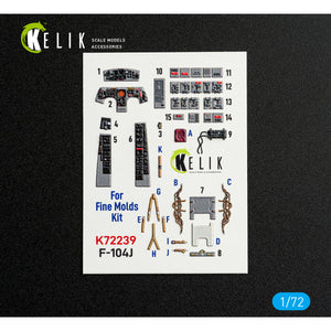 KELIK K72239 F-104J - interior 3D decals for Fine Molds kit 1/72 – image 2