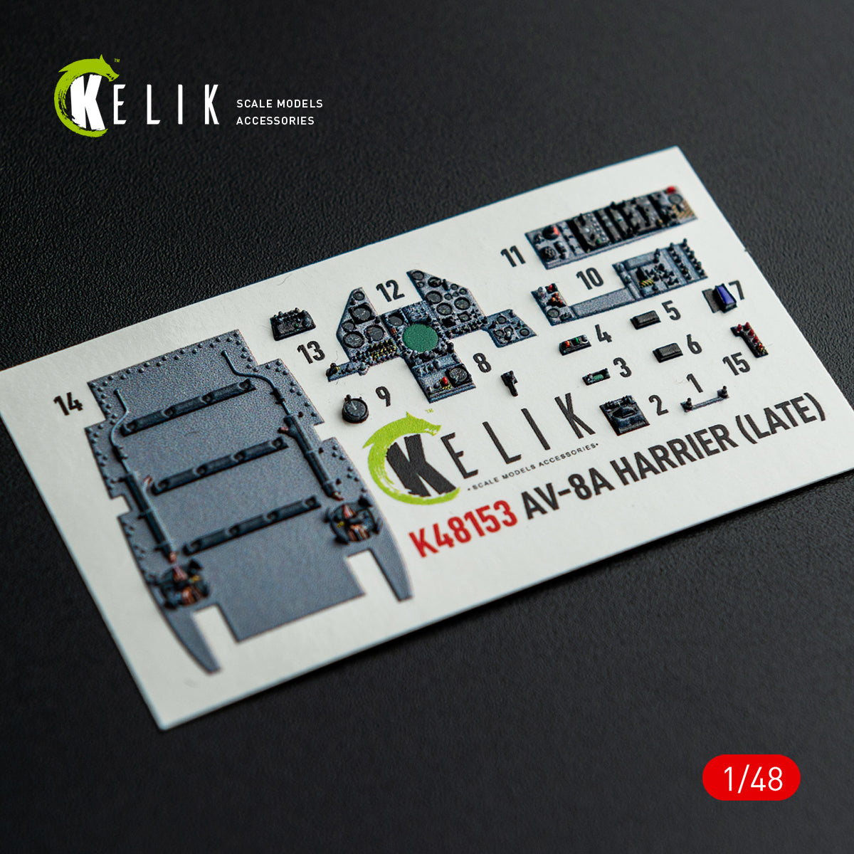 KELIK K48153 AV-8A HARRIER (Late) - interior 3D decals for Kinetic kit 1/48 – Bild 7