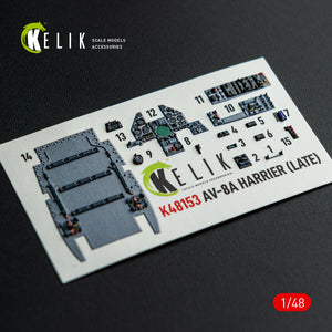 KELIK K48153 AV-8A HARRIER (Late) - interior 3D decals for Kinetic kit 1/48 – Bild 7
