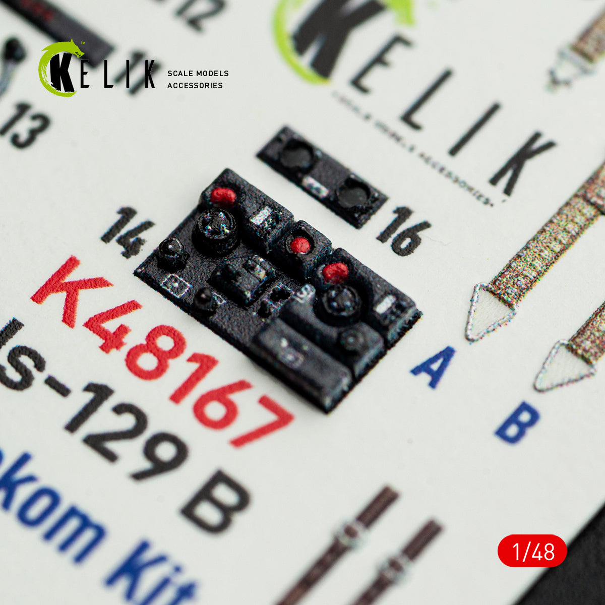 KELIK K48167 Hs-129 B - interior 3D decals for Takom kit 1/48 – Bild 3