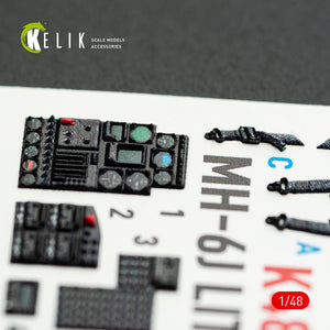 KELIK K48168 MH-61 Little Bird - interior 3D decals for ICM kit 1/48 – immagine 3