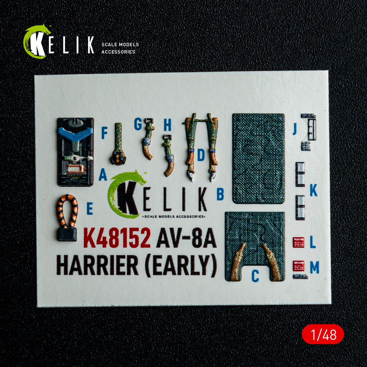 KELIK K48152 AV-8A HARRIER (Early) -interior 3D decals for Kinetic kit 1/48 – immagine 10
