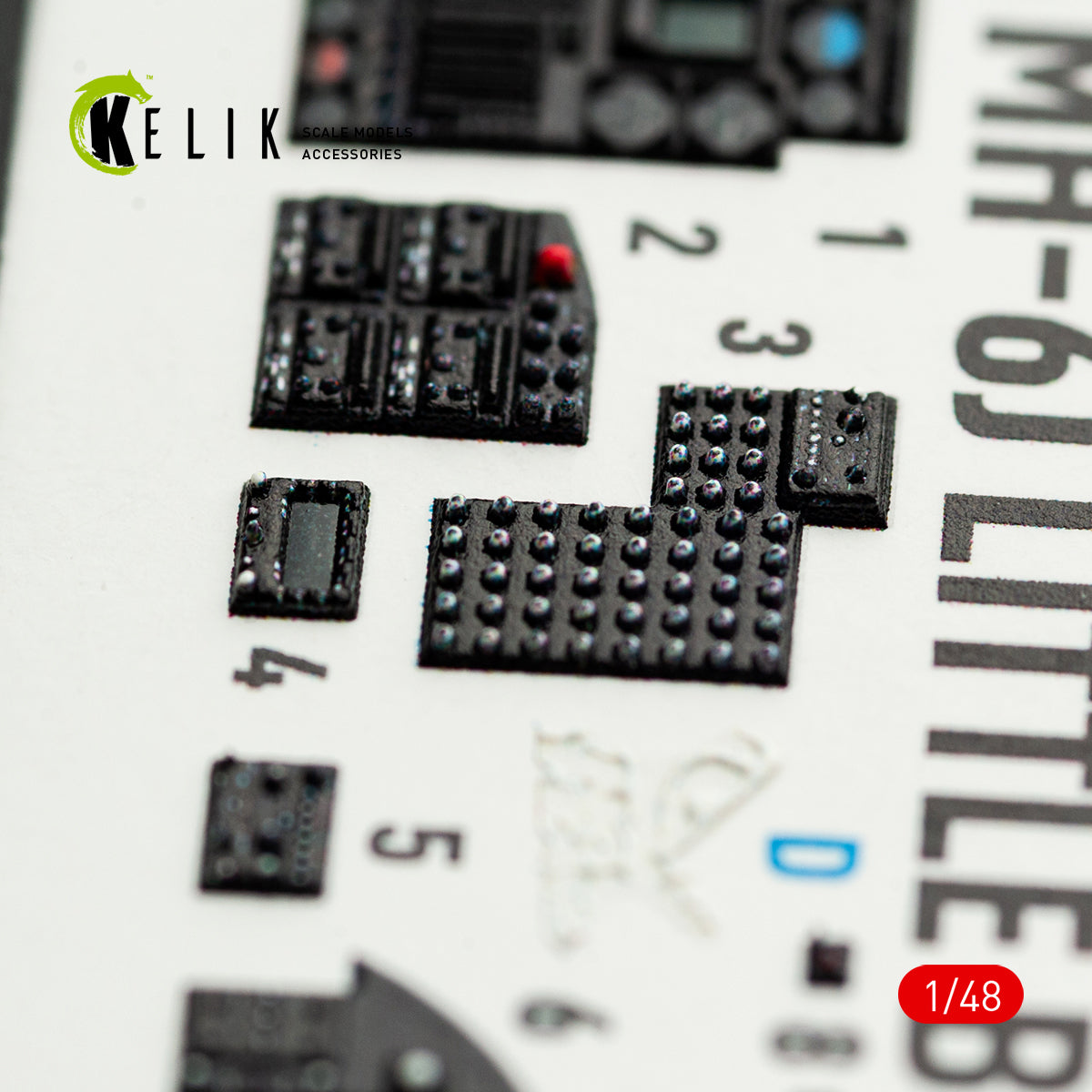 KELIK K48168 MH-61 Little Bird - interior 3D decals for ICM kit 1/48 – immagine 4