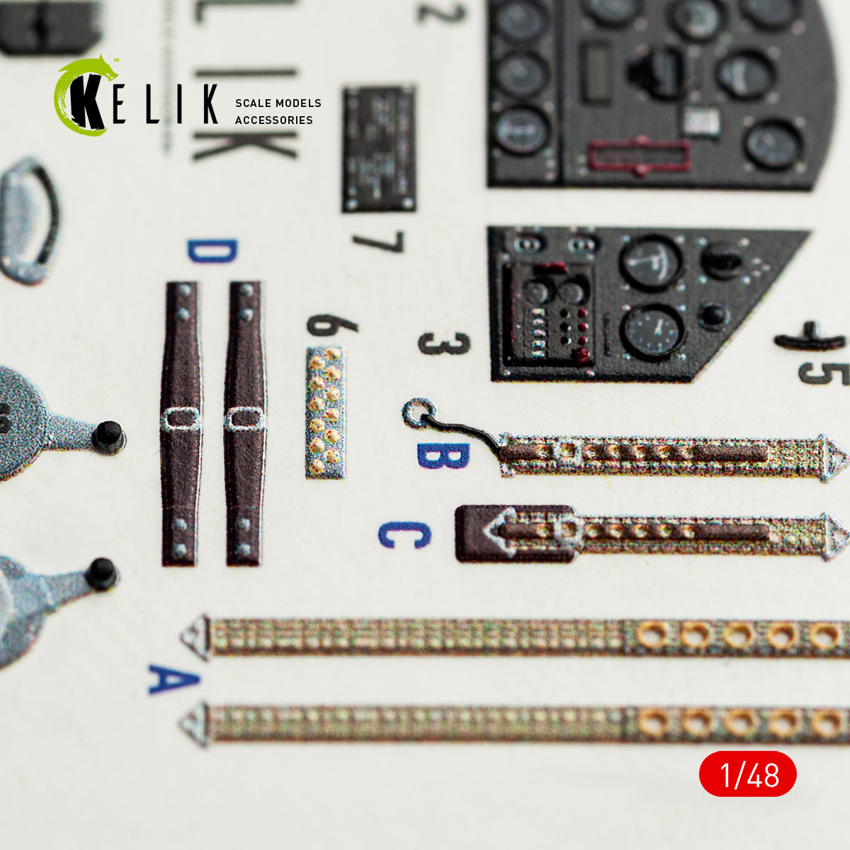 KELIK K48164 FOKKER D.XXI - interior 3D decals for Special Hobby kit 1/48 – immagine 6