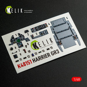 KELIK K48151 HARRIER GR3 - interior 3D decals for Kinetic kit 1/48 – Bild 15