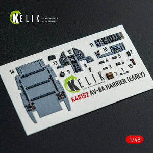 KELIK K48152 AV-8A HARRIER (Early) -interior 3D decals for Kinetic kit 1/48 – immagine 14