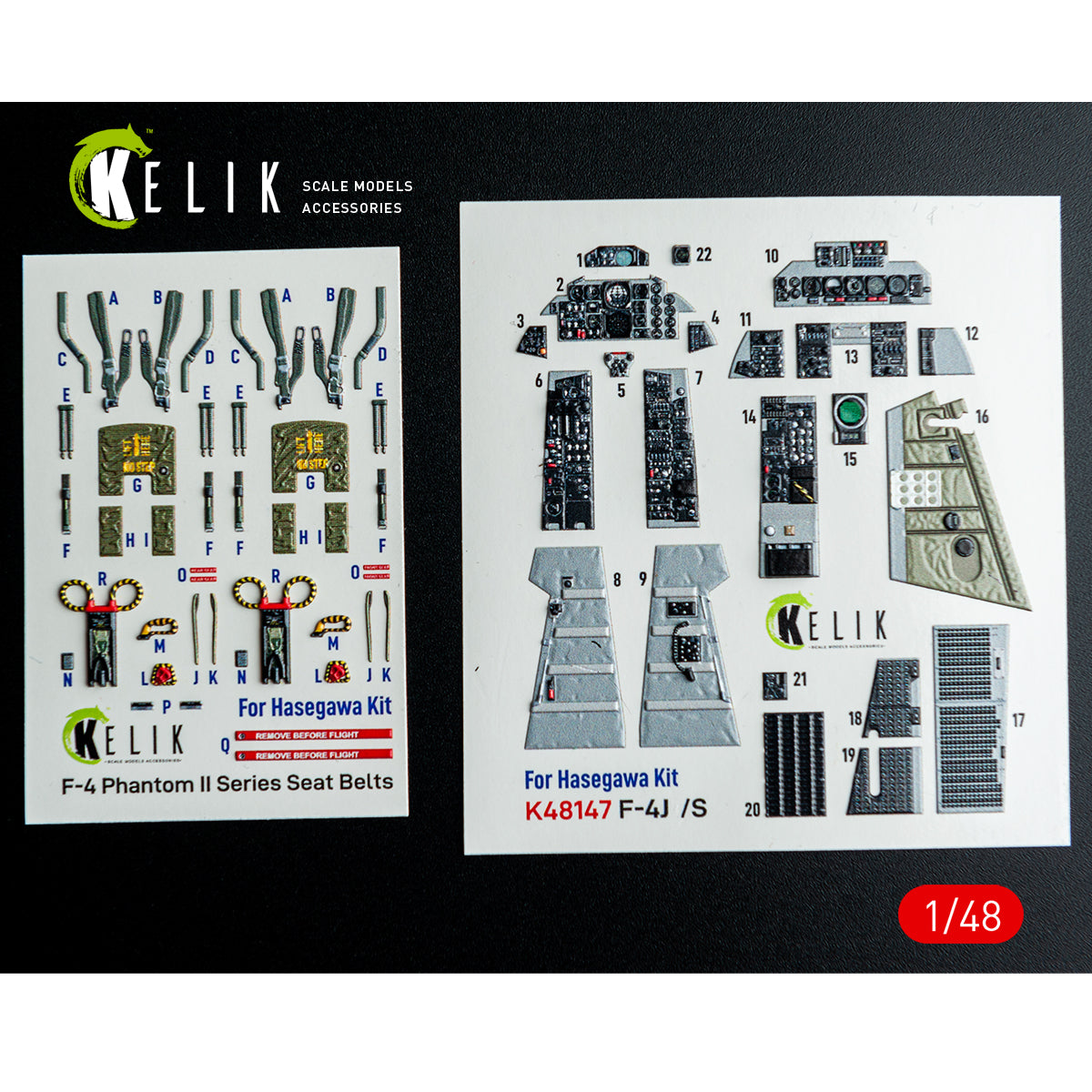 KELIK K48147 F-41/S - interior 30 decals for Hasegawa kit 1/48
