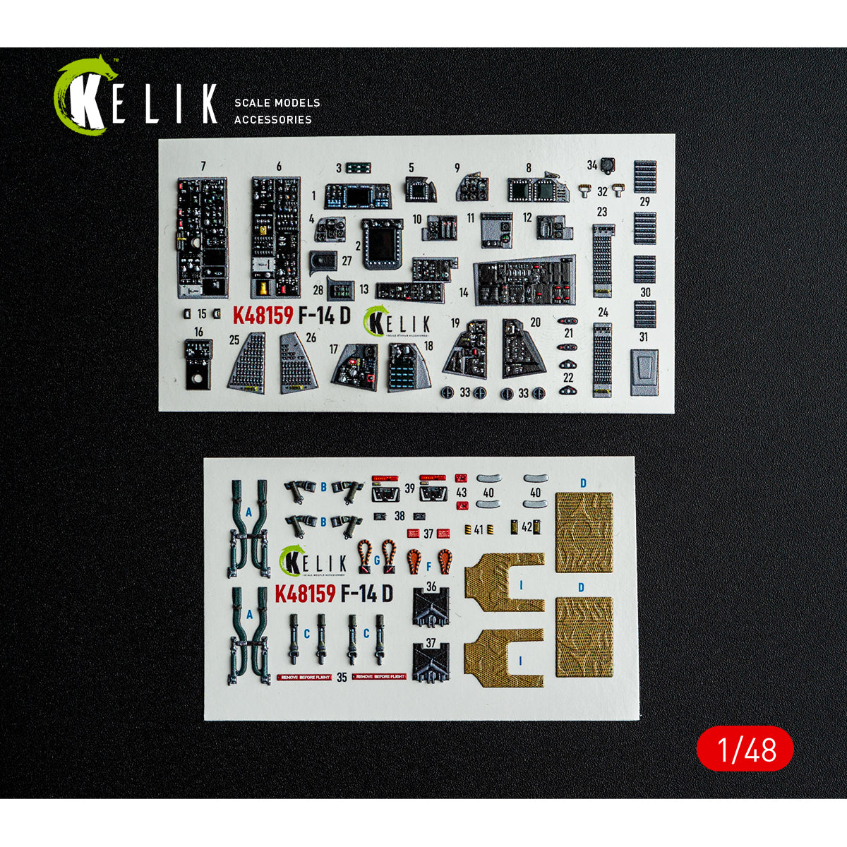 KELIK K48159 F-140 - interior 3D decals for GWH kit 1/48