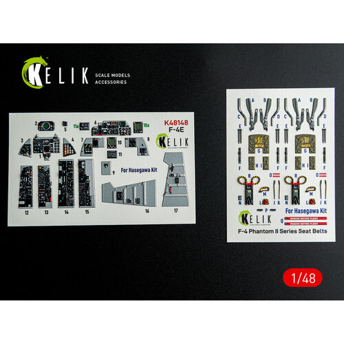 KELIK K48148 F-4E - interior 3D decals for Hasegawa kit 1/48