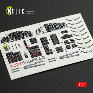 KELIK K48172 H-34A/UH-34D - interior 3D decals for Italeri kit 1/48