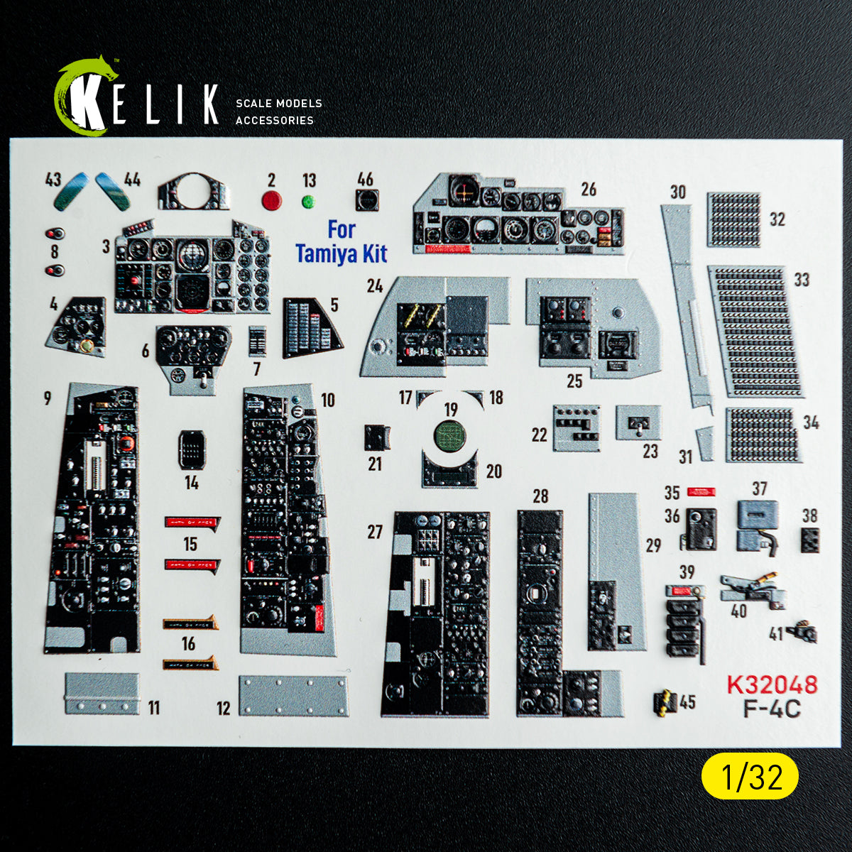 KELIK K32048 F-4C - interior 3D decals for Tamiya kit 1/32 – zdjęcie 2