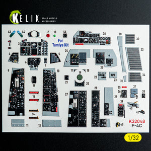 KELIK K32048 F-4C - interior 3D decals for Tamiya kit 1/32 – zdjęcie 2